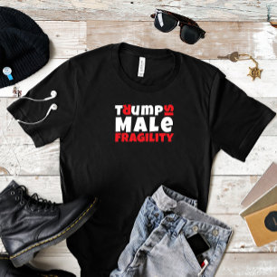 Anti-Trump feministische protestslogan rood zwart Tri-Blend Shirt
