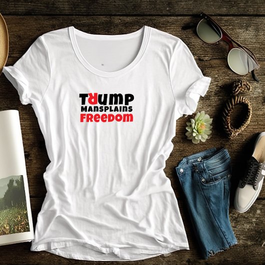 Anti-Trump feministische protestslogan rood zwart Tri-Blend Shirt