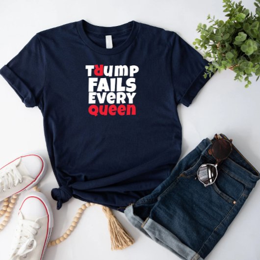 Anti-Trump feministische protestslogan rood zwart Tri-Blend Shirt