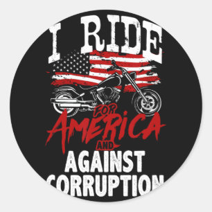 Anti-Trump-fietser verzet zich tegen corruptieprot Ronde Sticker