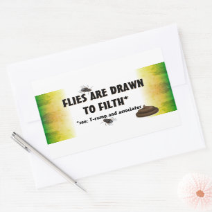 Anti Trump / Flies worden naar de grond getrokken, Rechthoekige Sticker
