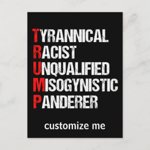 Anti Trump Funny Acronym Briefkaart