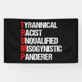 Anti Trump Funny Acrostic Political Spandoek (Horizontaal)