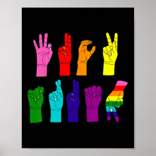 Anti-trump gebarentaal LGBTQ+ protest  Poster