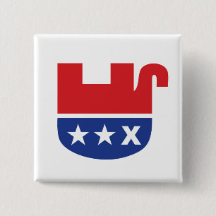 Anti Trump GOP Republikeinse Dode Olifant Vierkante Button 5,1 Cm