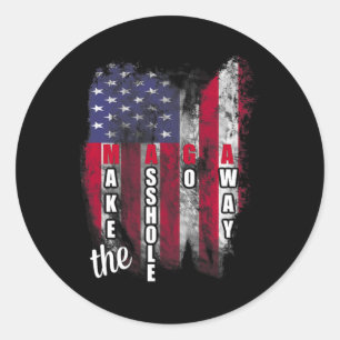 Anti Trump Grappige Mega Maak Het Gat Weg Slogan Ronde Sticker