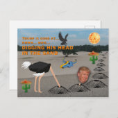 Anti Trump / graven zijn hoofd in het zand, Briefkaart (Voorkant / Achterkant)
