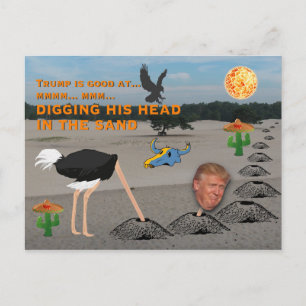 Anti Trump / graven zijn hoofd in het zand, Briefkaart