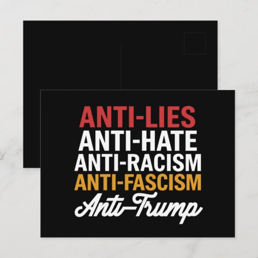 Anti Trump haat leugens en fascisme verzet zich te Briefkaart (Voorkant / Achterkant)