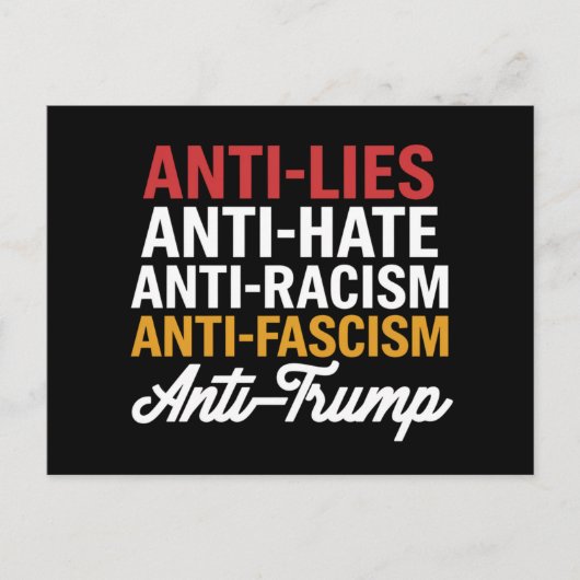 Anti Trump haat leugens en fascisme verzet zich te Briefkaart (Voorkant)