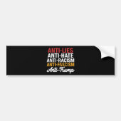 Anti Trump haat leugens en fascisme verzet zich te Bumpersticker (Voorkant)