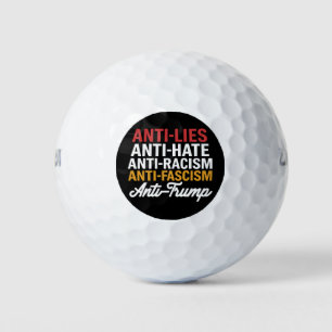 Anti Trump haat leugens en fascisme verzet zich te Golfballen