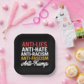 Anti Trump haat leugens en fascisme verzet zich te Papieren Bordje (Feest)