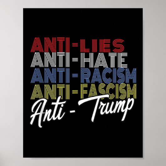 Anti-Trump haat leugens en fascisme verzet zich te Poster (Voorkant)