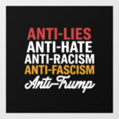 Anti Trump haat leugens en fascisme verzet zich te Raamsticker (Vel)