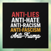 Anti Trump haat leugens en fascisme verzet zich te Raamsticker (Vel 3)