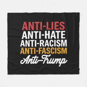 Anti Trump Haat Leugens en Fascisme Weersta Anti T Fleece Deken