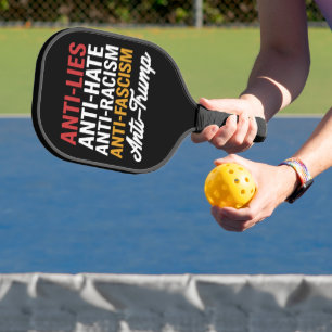 Anti Trump Haat Leugens en Fascisme Weersta Anti T Pickleball Paddle