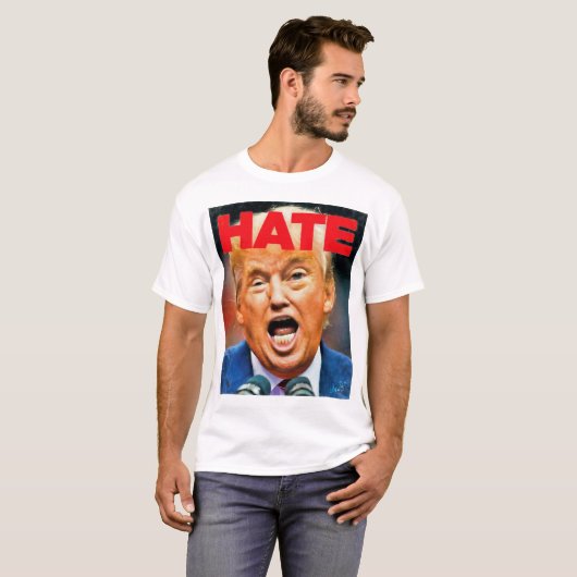 Anti-Trump HATE-ontwerp T-shirt (Voorkant volledig)