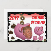 Anti Trump, - Het jaar van de varkens - 2019, Briefkaart (Voorkant / Achterkant)