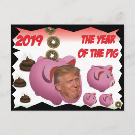 Anti Trump, - Het jaar van de varkens - 2019, Briefkaart
