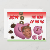 Anti Trump, - Het jaar van de varkens - 2019, Briefkaart (Voorkant / Achterkant)