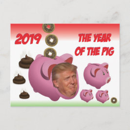 Anti Trump, - Het jaar van de varkens - 2019, Briefkaart