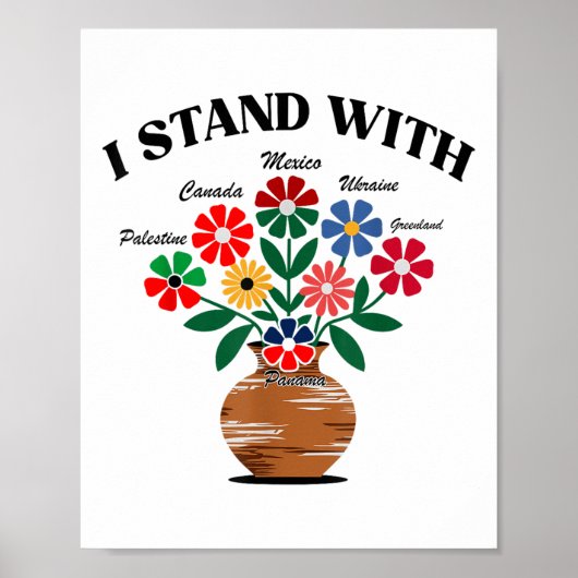 Anti-Trump Ik sta achter Canada Mexico Groenland V Poster (Voorkant)