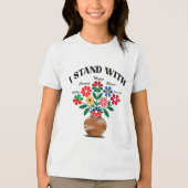 Anti-Trump Ik sta achter Canada Mexico Groenland V Tri-Blend Shirt (Voorkant)