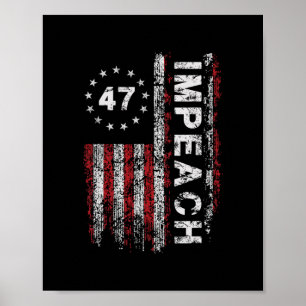 Anti Trump Impeach 47 Trump 47e president VS-vlag Poster