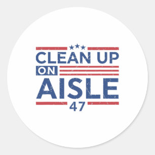 Anti Trump Impeach 47 Trump 47e president VS vlag Ronde Sticker