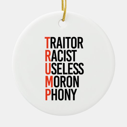 Anti-Trump Keramisch Ornament (Voorkant)