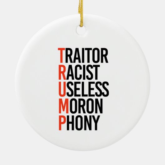 Anti-Trump Keramisch Ornament (Achterkant)