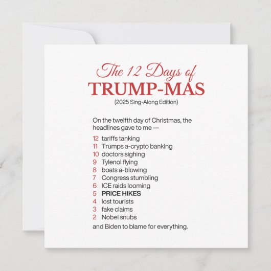 Anti Trump Kerstmis Feestdagenkaart (Voorkant)