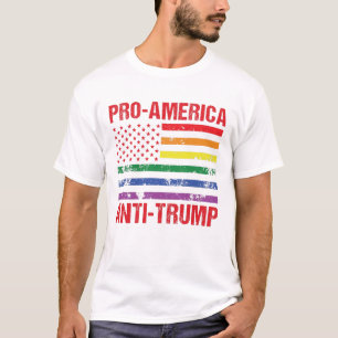 Anti-Trump LGBT Pride US Flag Pro America Liberal T-shirt