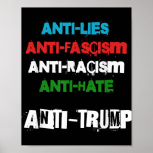 Anti Trump liegt tegen fascisme en haat Trump 86 4 Poster