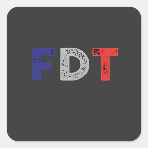 Anti Trump Maga FDT Weerstand Democratie Retro Vierkante Sticker