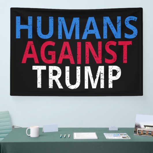 Anti-Trump - Mensen tegen Trump Spandoek (Beurs)