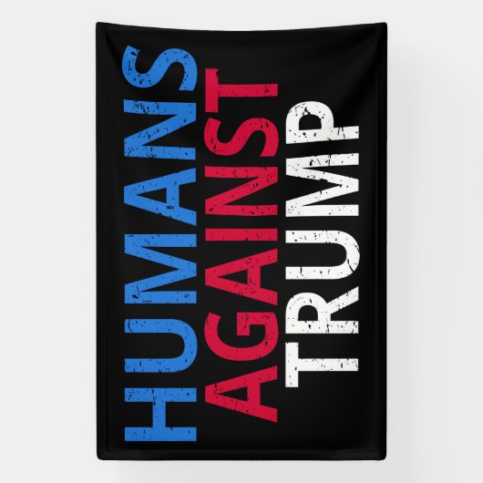Anti-Trump - Mensen tegen Trump Spandoek (Verticaal)