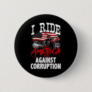 Anti-Trump-motorrijder verzet zich tegen corruptie Ronde Button 5,7 Cm