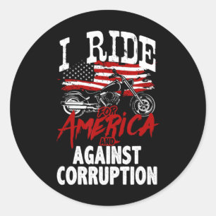 Anti-Trump-motorrijder verzet zich tegen corruptie Ronde Sticker