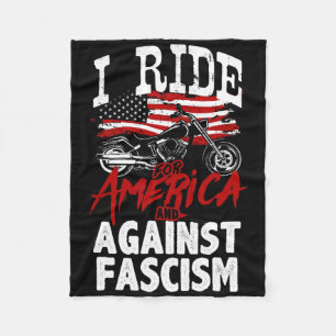 Anti-Trump-motorrijder verzet zich tegen fascisme- Fleece Deken