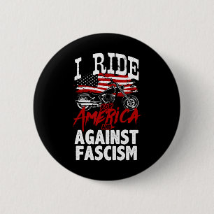 Anti Trump-motorrijder verzet zich tegen fascisme- Ronde Button 5,7 Cm