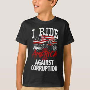 Anti-Trump-motorrijders protesteren tegen corrupti T-shirt