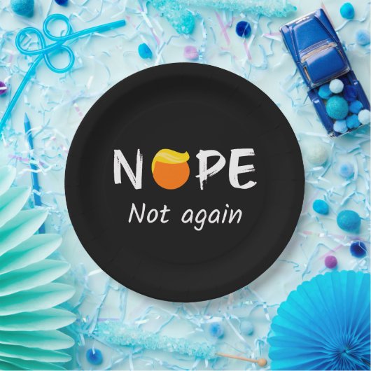 Anti-Trump - Nee, niet weer II Papieren Bordje (Feest)