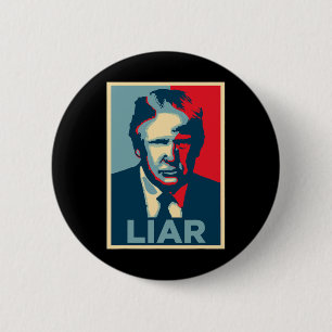 Anti Trump Obama-hoopposter leugenaar Ronde Button 5,7 Cm