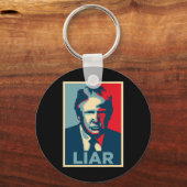 Anti Trump Obama Hope Poster Liar Sleutelhanger (Voorkant)