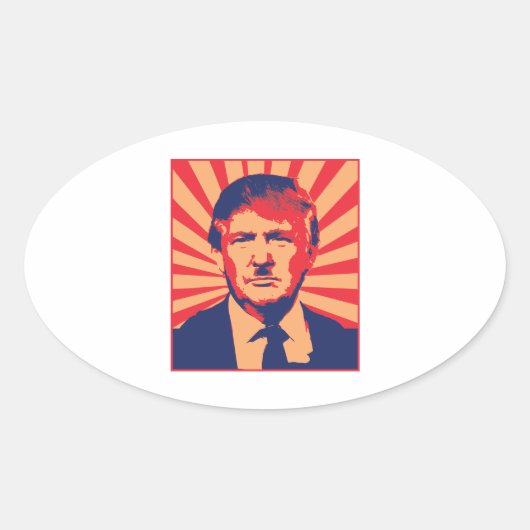 Anti-Trump Ovale Sticker (Voorkant)