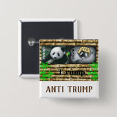 Anti Trump / panda Vierkante Button 5,1 Cm (Voorkant /achterkant)