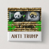 Anti Trump / panda Vierkante Button 5,1 Cm (Voorkant)